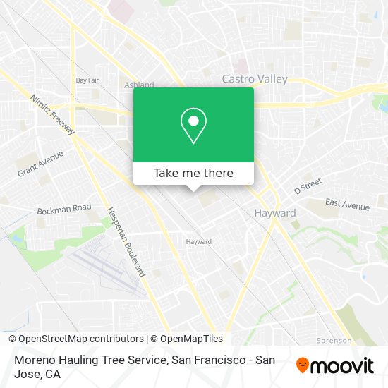 Moreno Hauling Tree Service map