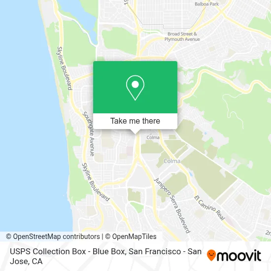 USPS Collection Box - Blue Box map