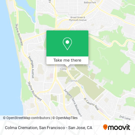 Colma Cremation map