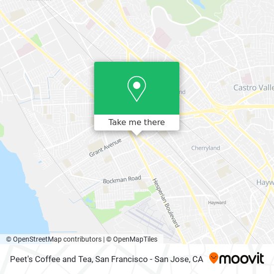 Peet's Coffee and Tea map