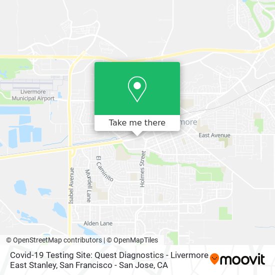 Mapa de Covid-19 Testing Site: Quest Diagnostics - Livermore East Stanley