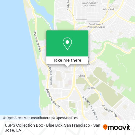 USPS Collection Box - Blue Box map