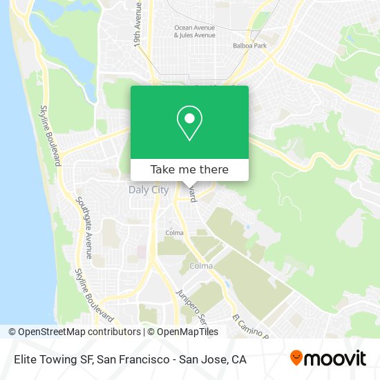 Elite Towing SF map