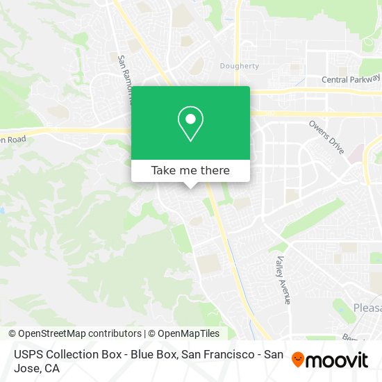 Mapa de USPS Collection Box - Blue Box