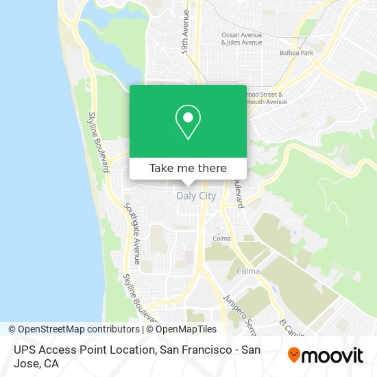 UPS Access Point Location map