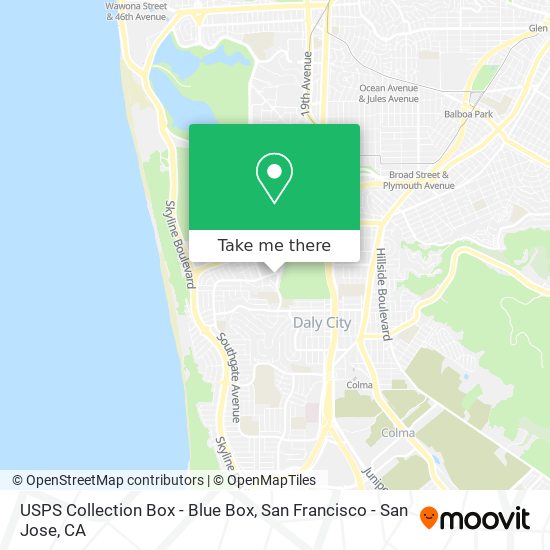 USPS Collection Box - Blue Box map