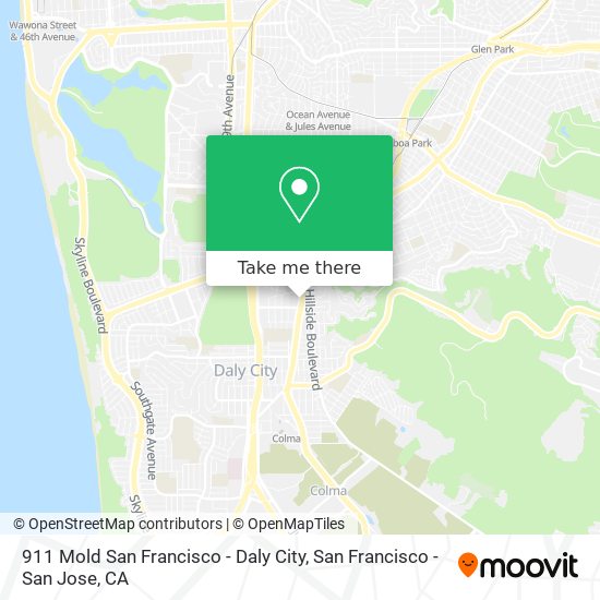 Mapa de 911 Mold San Francisco - Daly City