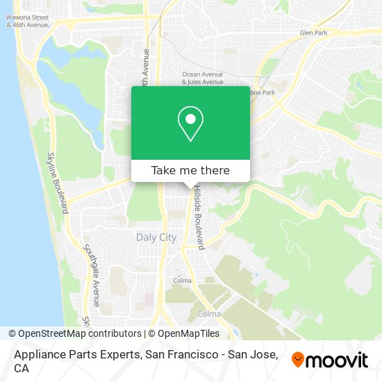 Mapa de Appliance Parts Experts