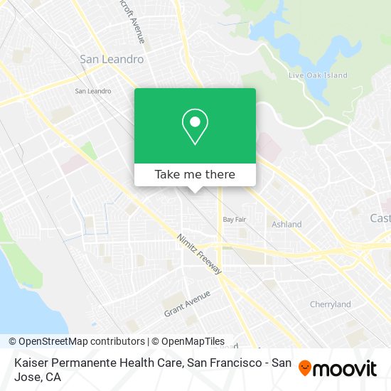 Mapa de Kaiser Permanente Health Care