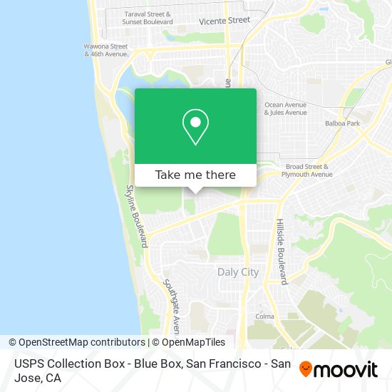 Mapa de USPS Collection Box - Blue Box