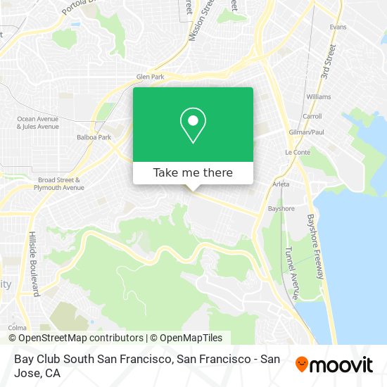 Mapa de Bay Club South San Francisco