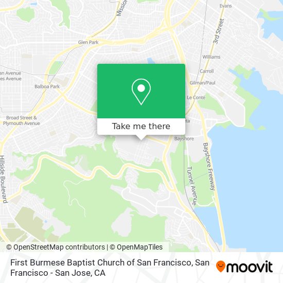 First Burmese Baptist Church of San Francisco map