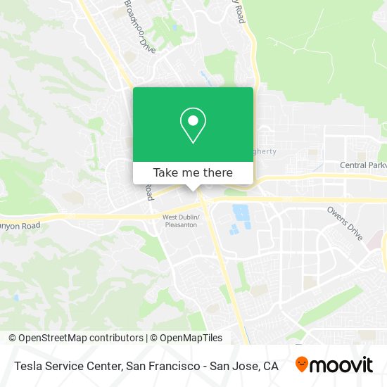 Mapa de Tesla Service Center