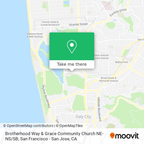 Mapa de Brotherhood Way & Grace Community Church NE-NS / SB