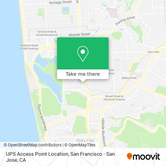 UPS Access Point Location map