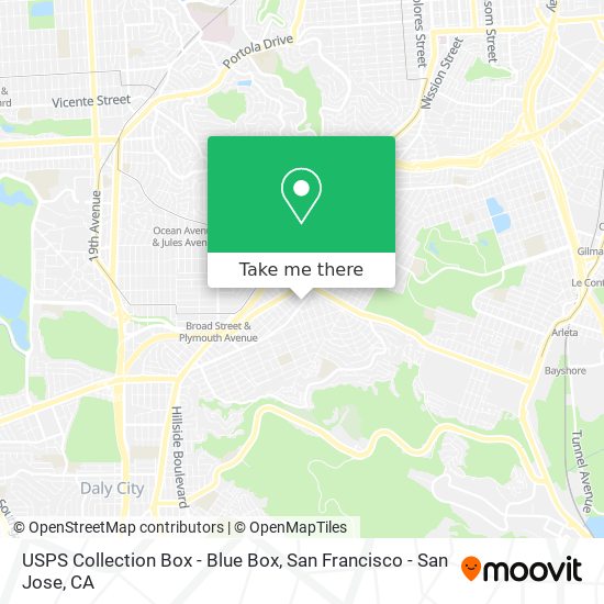 USPS Collection Box - Blue Box map