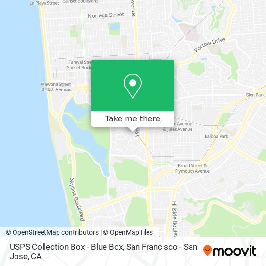 USPS Collection Box - Blue Box map