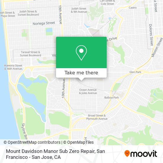 Mount Davidson Manor Sub Zero Repair map