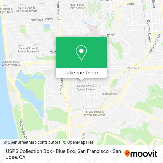 USPS Collection Box - Blue Box map