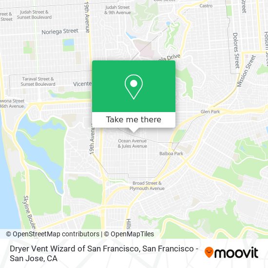 Mapa de Dryer Vent Wizard of San Francisco