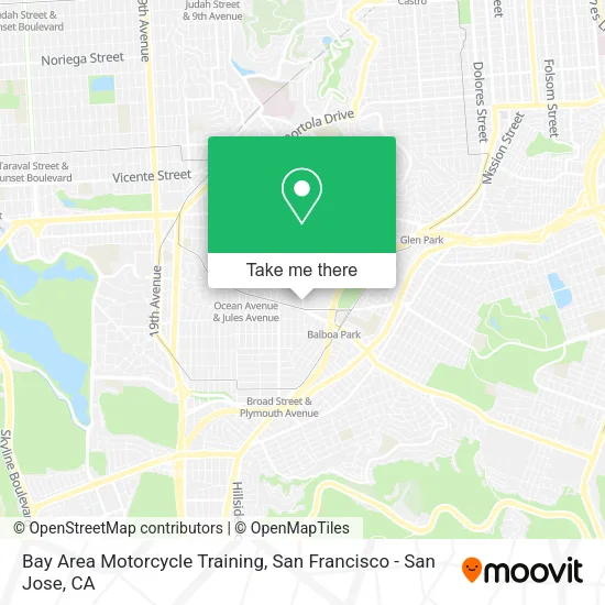 Bay Area Motorcycle Training map