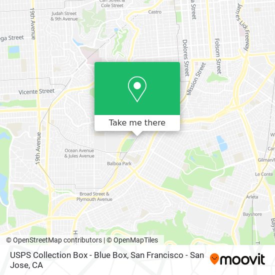 USPS Collection Box - Blue Box map