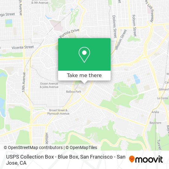 USPS Collection Box - Blue Box map