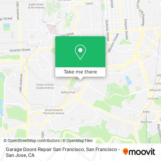 Garage Doors Repair San Francisco map