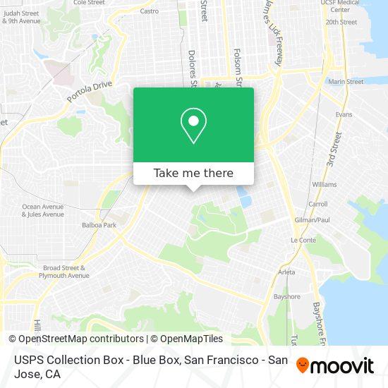 Mapa de USPS Collection Box - Blue Box