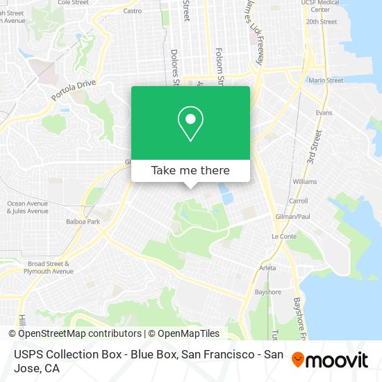 USPS Collection Box - Blue Box map