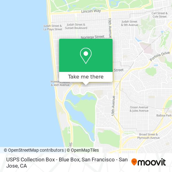 Mapa de USPS Collection Box - Blue Box