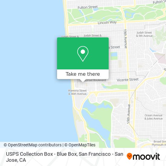 Mapa de USPS Collection Box - Blue Box