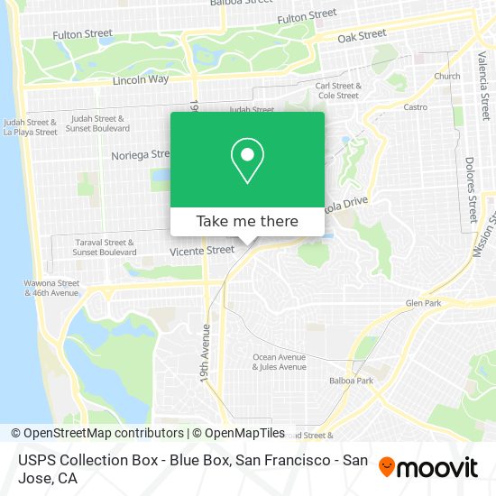 Mapa de USPS Collection Box - Blue Box