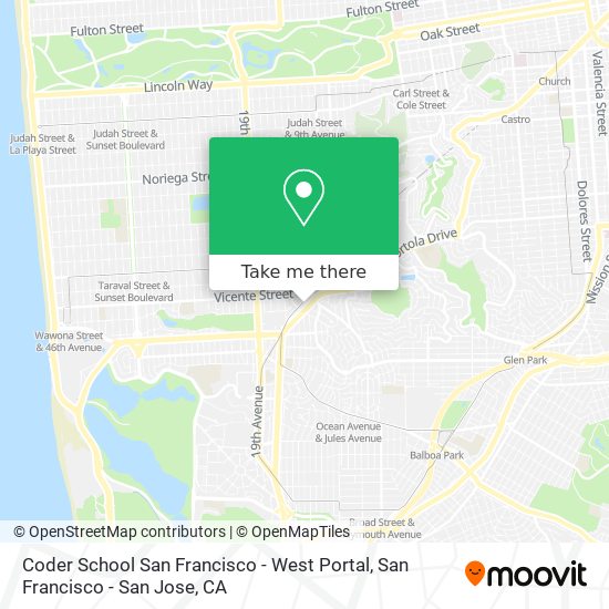 Mapa de Coder School San Francisco - West Portal