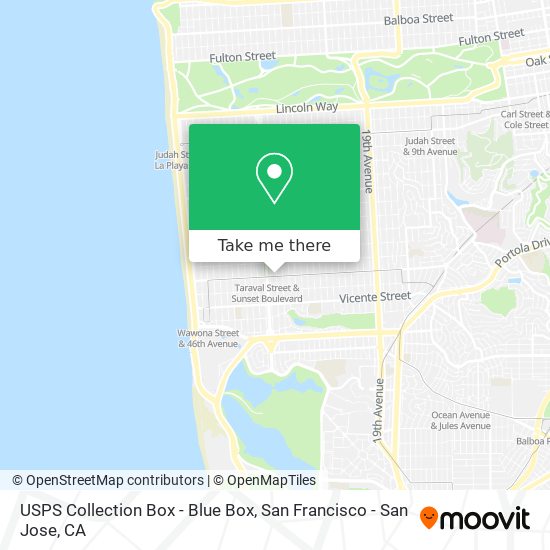 Mapa de USPS Collection Box - Blue Box