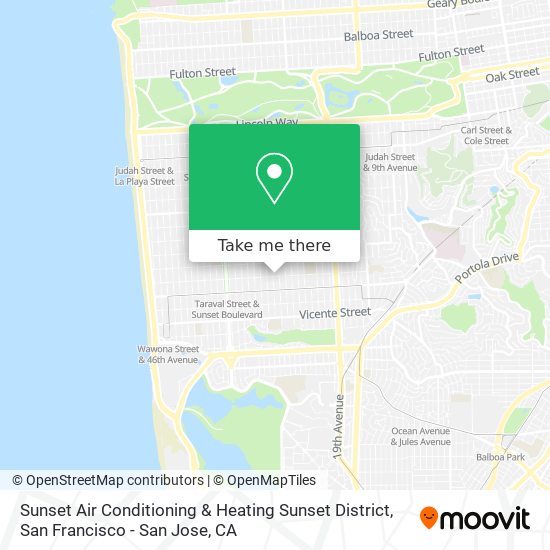 Mapa de Sunset Air Conditioning & Heating Sunset District