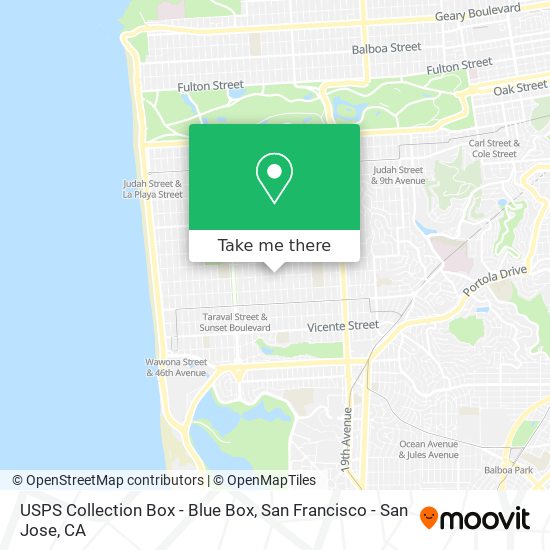 USPS Collection Box - Blue Box map