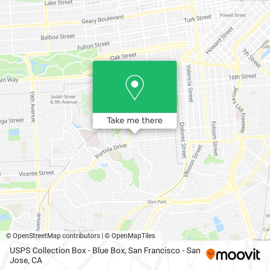 Mapa de USPS Collection Box - Blue Box