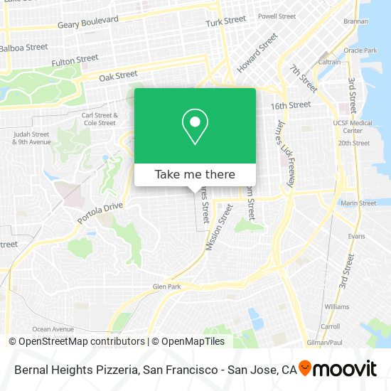 Mapa de Bernal Heights Pizzeria