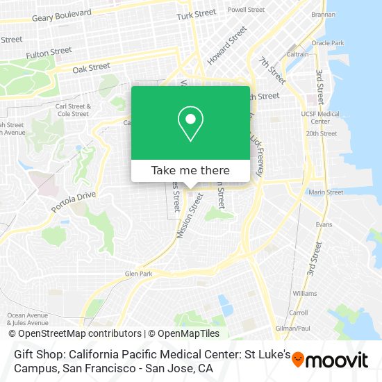 Mapa de Gift Shop: California Pacific Medical Center: St Luke's Campus