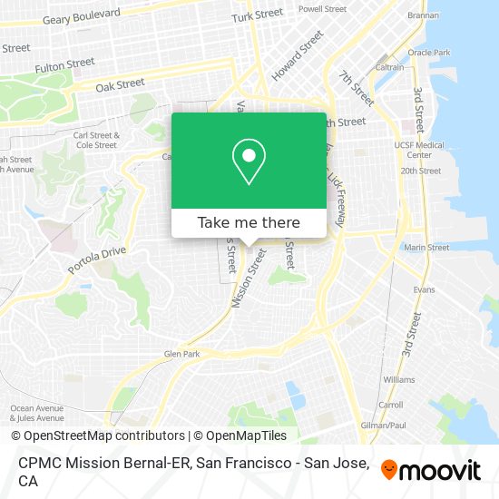 How to get to CPMC Mission Bernal-ER in Bernal Heights, Sf by Bus, BART ...