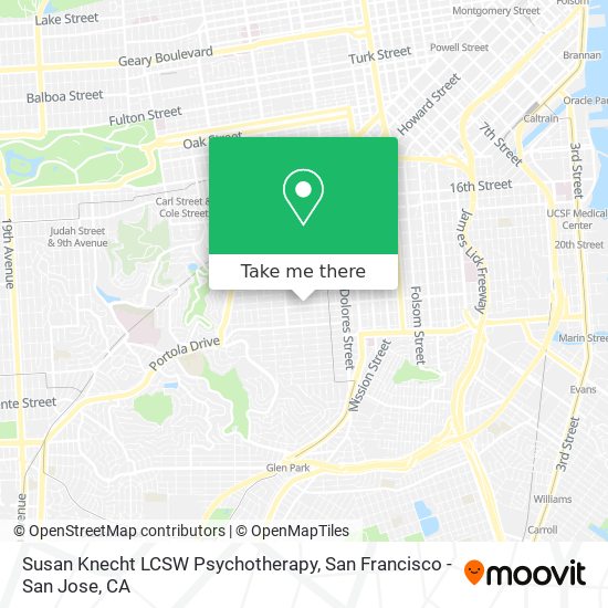 Susan Knecht LCSW Psychotherapy map