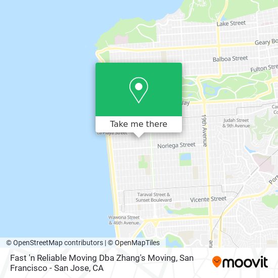 Fast 'n Reliable Moving Dba Zhang's Moving map