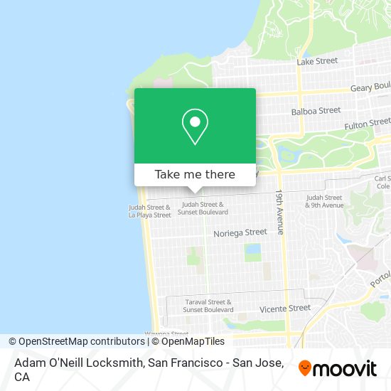 Adam O'Neill Locksmith map