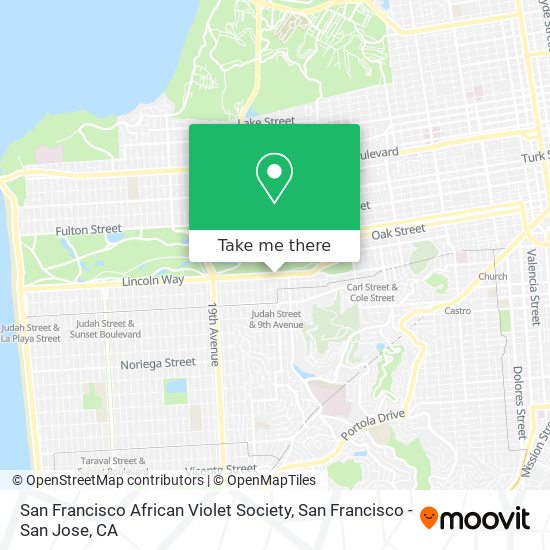 San Francisco African Violet Society map