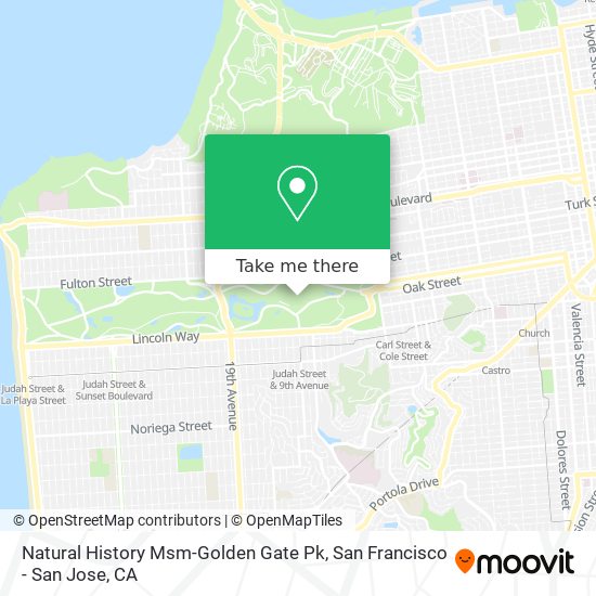 Mapa de Natural History Msm-Golden Gate Pk