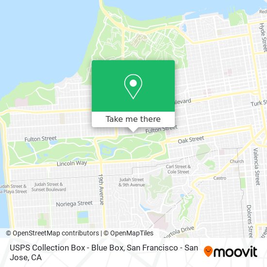 Mapa de USPS Collection Box - Blue Box