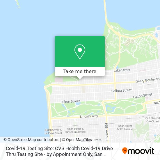 Mapa de Covid-19 Testing Site: CVS Health Covid-19 Drive Thru Testing Site - by Appointment Only