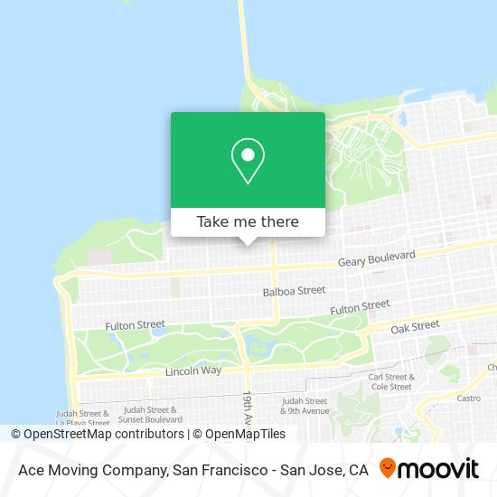 Ace Moving Company map