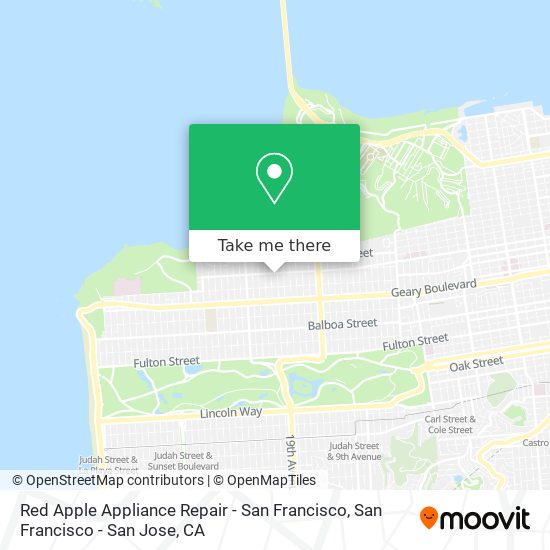 Red Apple Appliance Repair - San Francisco map